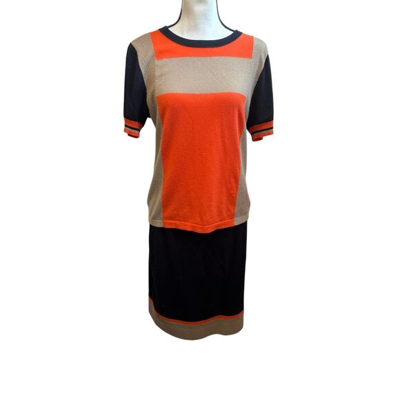 Carlisle Orange Tan Sweater Top and Skirt Set - Picture 1 of 9